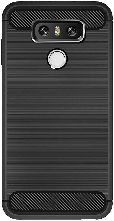 LG G6 Geborsteld TPU Hoesje Zwart afbeelding 1