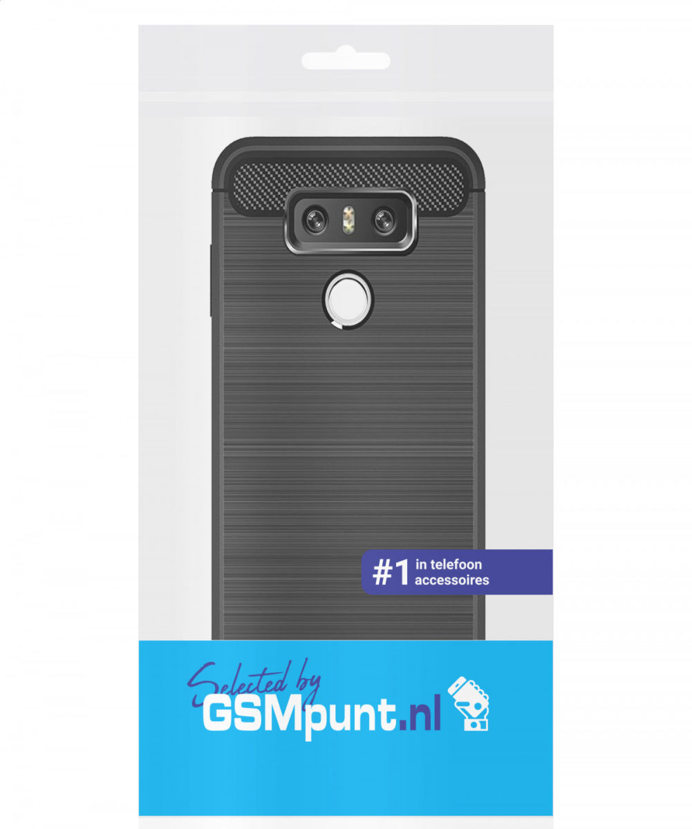 LG G6 Geborsteld TPU Hoesje Zwart afbeelding 2