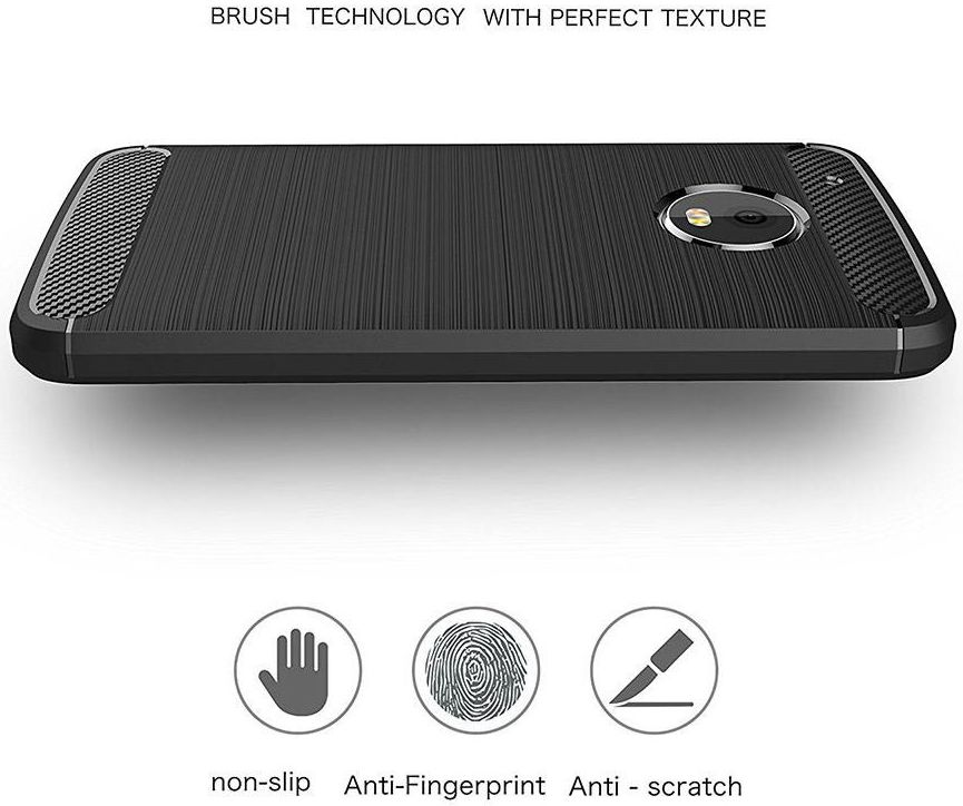 Motorola Moto G5 Geborsteld TPU Hoesje Zwart afbeelding 4