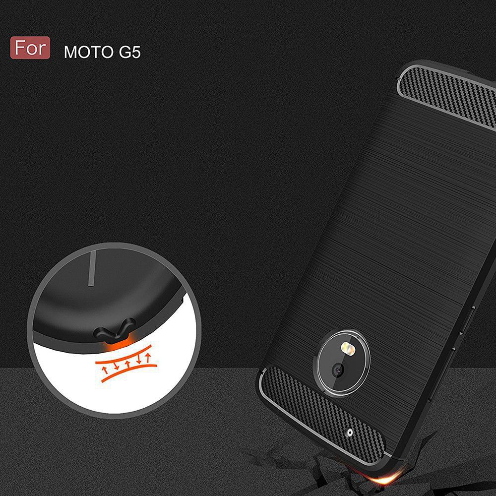 Motorola Moto G5 Geborsteld TPU Hoesje Zwart afbeelding 5