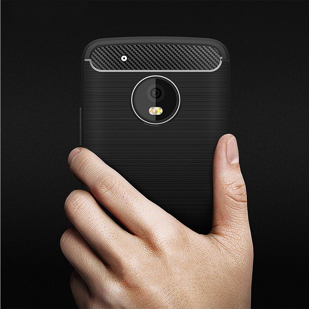 Motorola Moto G5 Plus Geborsteld TPU Hoesje Zwart afbeelding 7