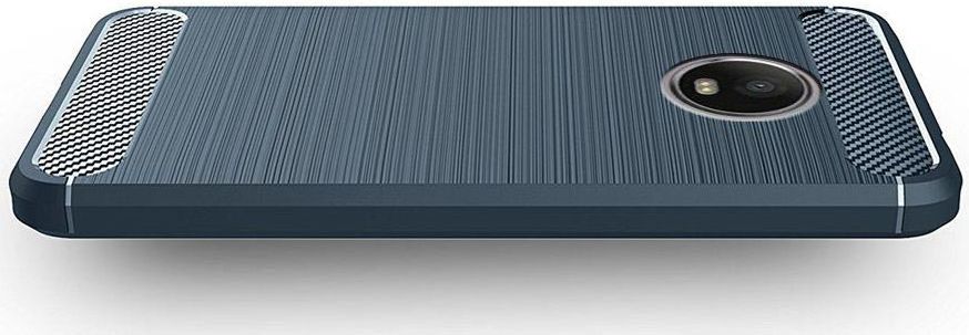 Motorola Moto G5 Plus Geborsteld TPU Hoesje Blauw afbeelding 2