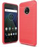 Motorola Moto G5 Plus Geborsteld TPU Hoesje Rood