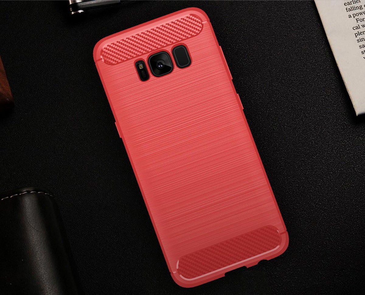 Samsung Galaxy S8 Geborsteld TPU Hoesje Rood afbeelding 7