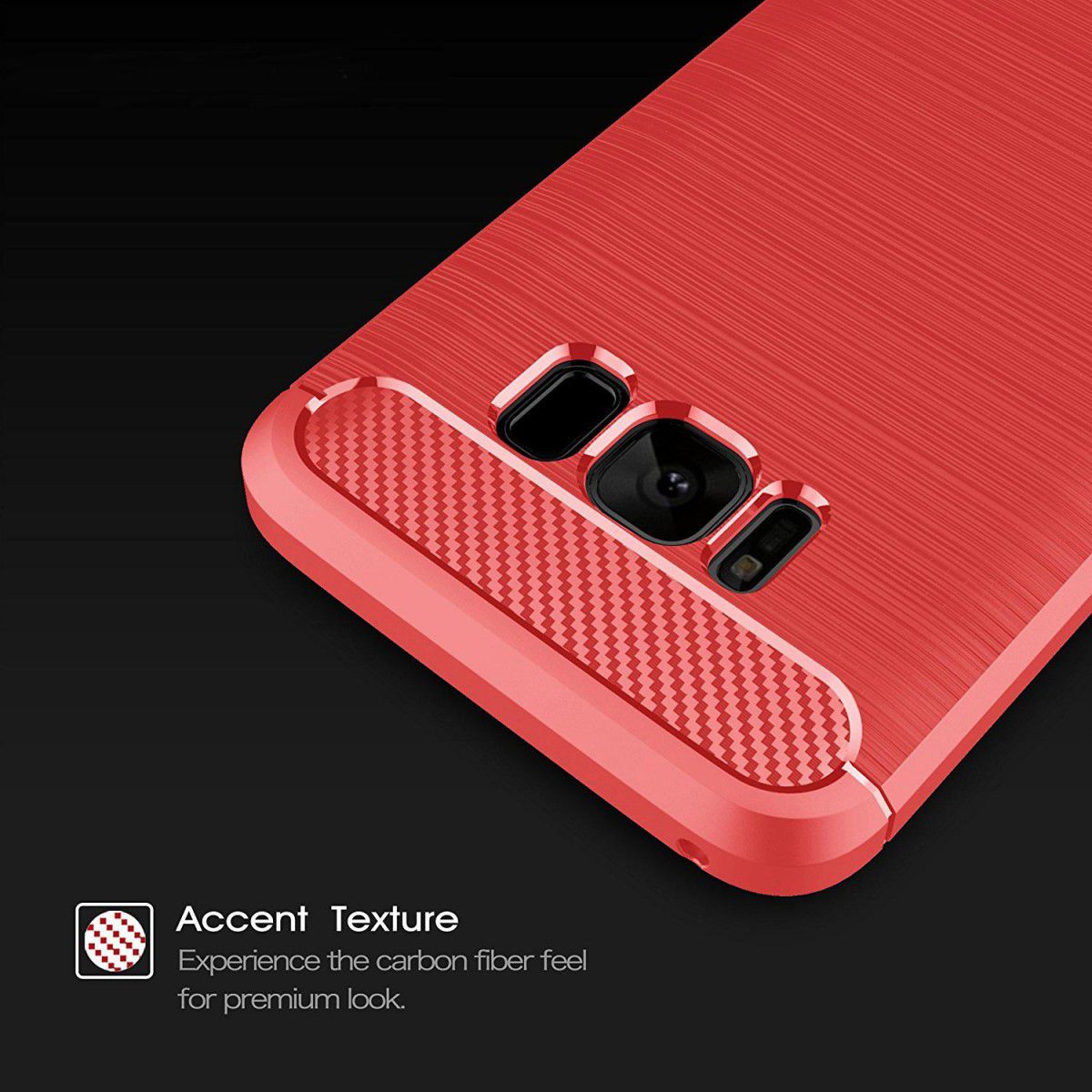 Samsung Galaxy S8 Geborsteld TPU Hoesje Rood afbeelding 9
