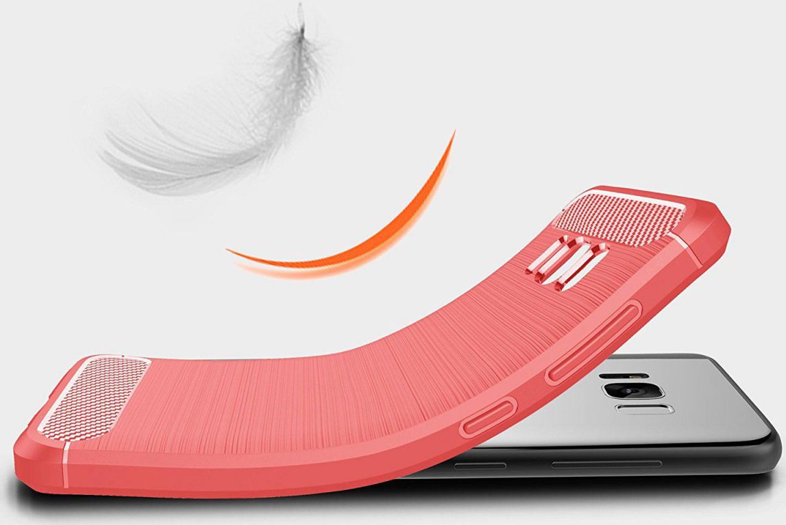 Samsung Galaxy S8 Geborsteld TPU Hoesje Rood afbeelding 6