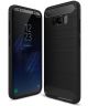 Samsung Galaxy S8 Geborsteld TPU Hoesje Zwart
