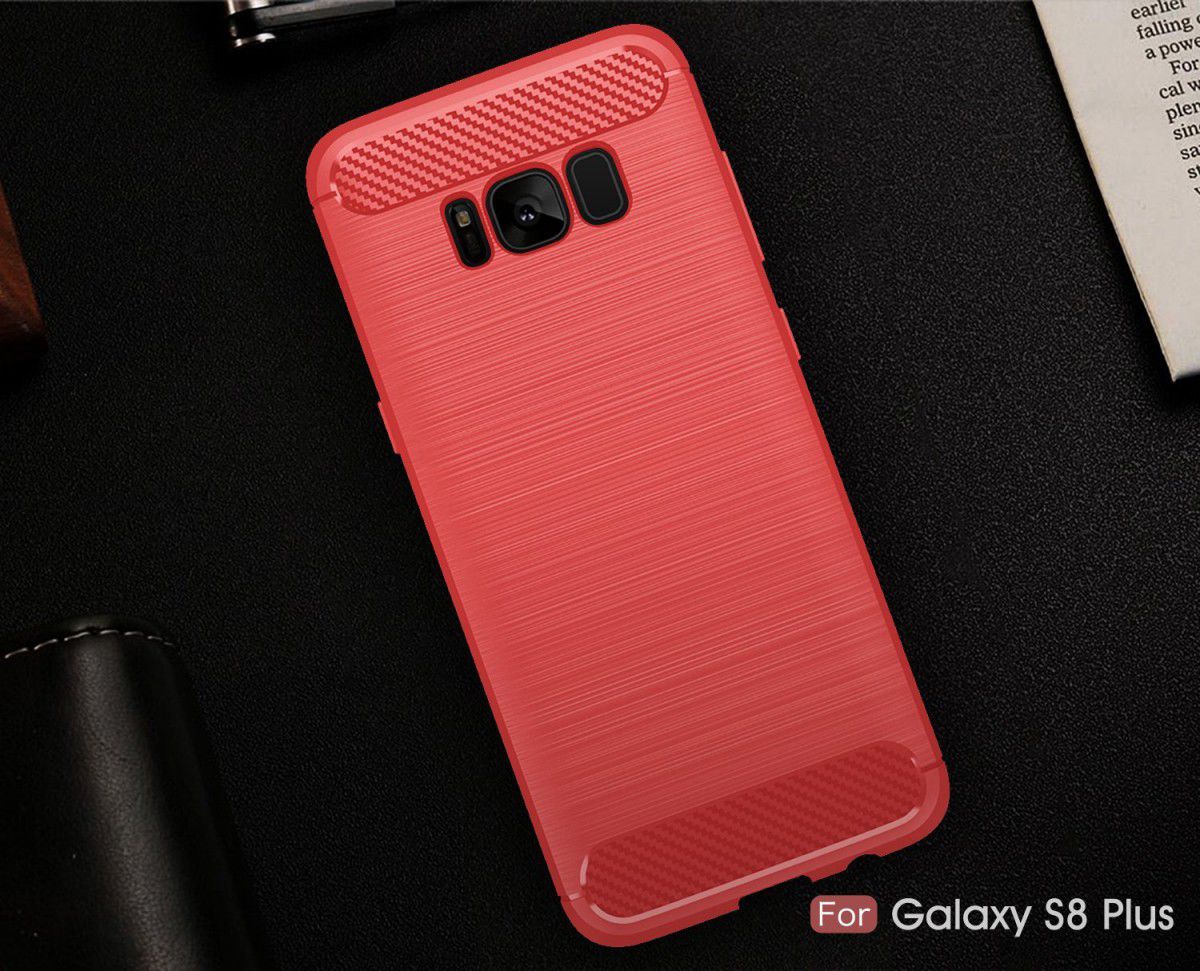Samsung Galaxy S8 Plus Geborsteld TPU Hoesje Rood afbeelding 9