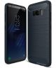 Samsung Galaxy S8 Plus Geborsteld TPU Hoesje Blauw