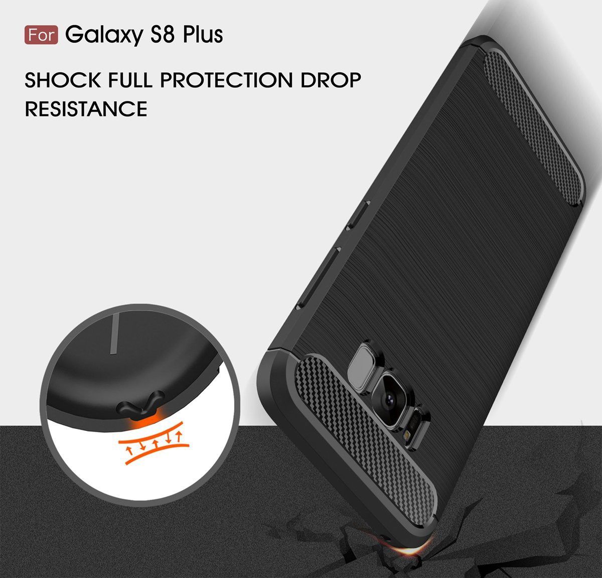 Samsung Galaxy S8 Plus Geborsteld TPU Hoesje Blauw afbeelding 8