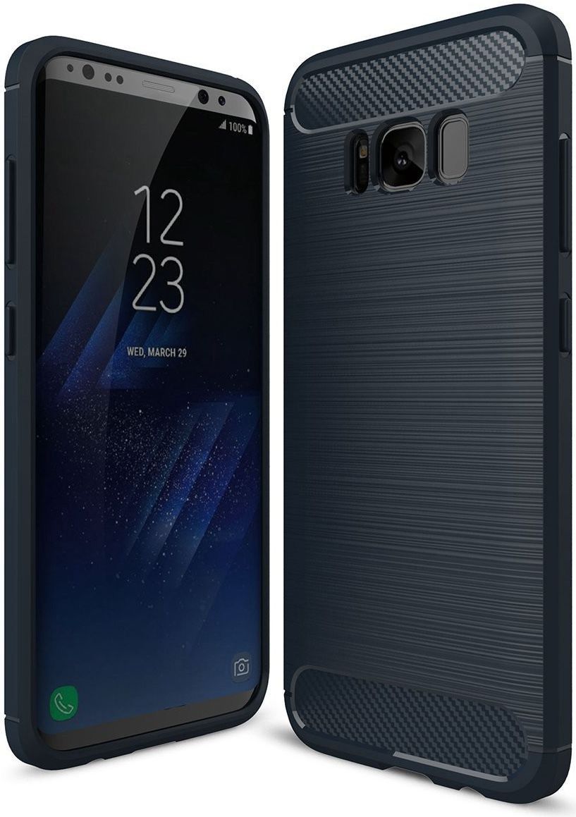 Samsung Galaxy S8 Plus Geborsteld TPU Hoesje Blauw afbeelding 1