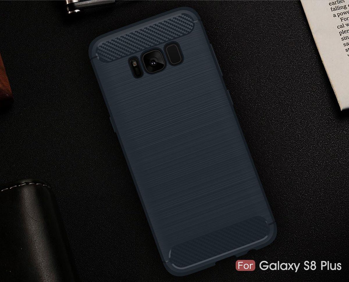 Samsung Galaxy S8 Plus Geborsteld TPU Hoesje Blauw afbeelding 2