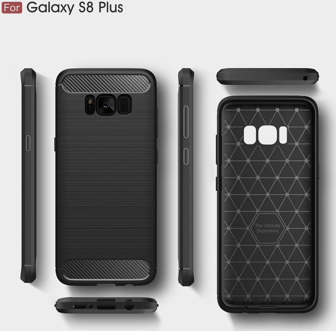 Samsung Galaxy S8 Plus Geborsteld TPU Hoesje Blauw afbeelding 5