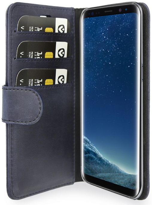 Valenta Classic Luxe Galaxy S8 Hoesje Leer Bookcase Vintage Blauw afbeelding 4