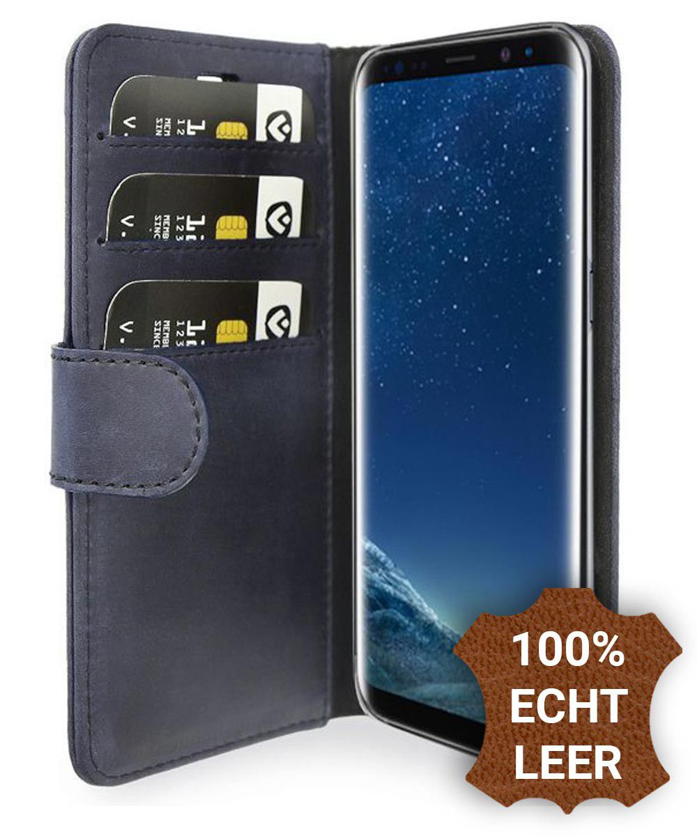Valenta Classic Luxe Galaxy S8 Hoesje Leer Bookcase Vintage Blauw afbeelding 1