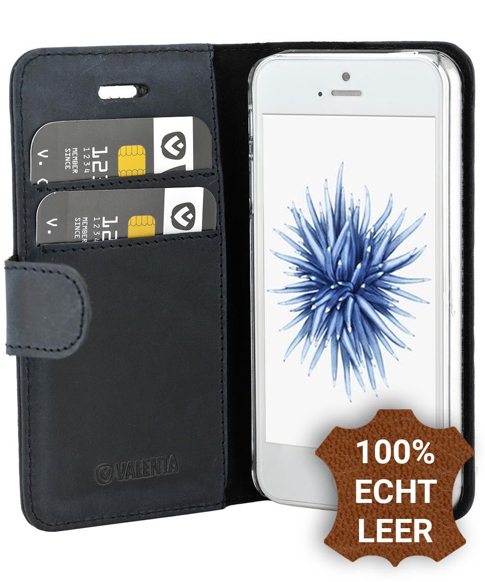 Valenta Classic Luxe iPhone 5/5S/SE Hoesje Leer Bookcase Vintage Blauw afbeelding 1