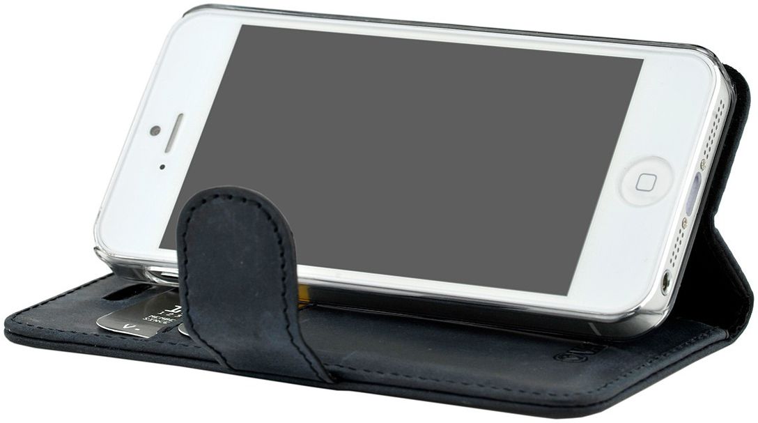 Valenta Classic Luxe iPhone 5/5S/SE Hoesje Leer Bookcase Vintage Blauw afbeelding 2