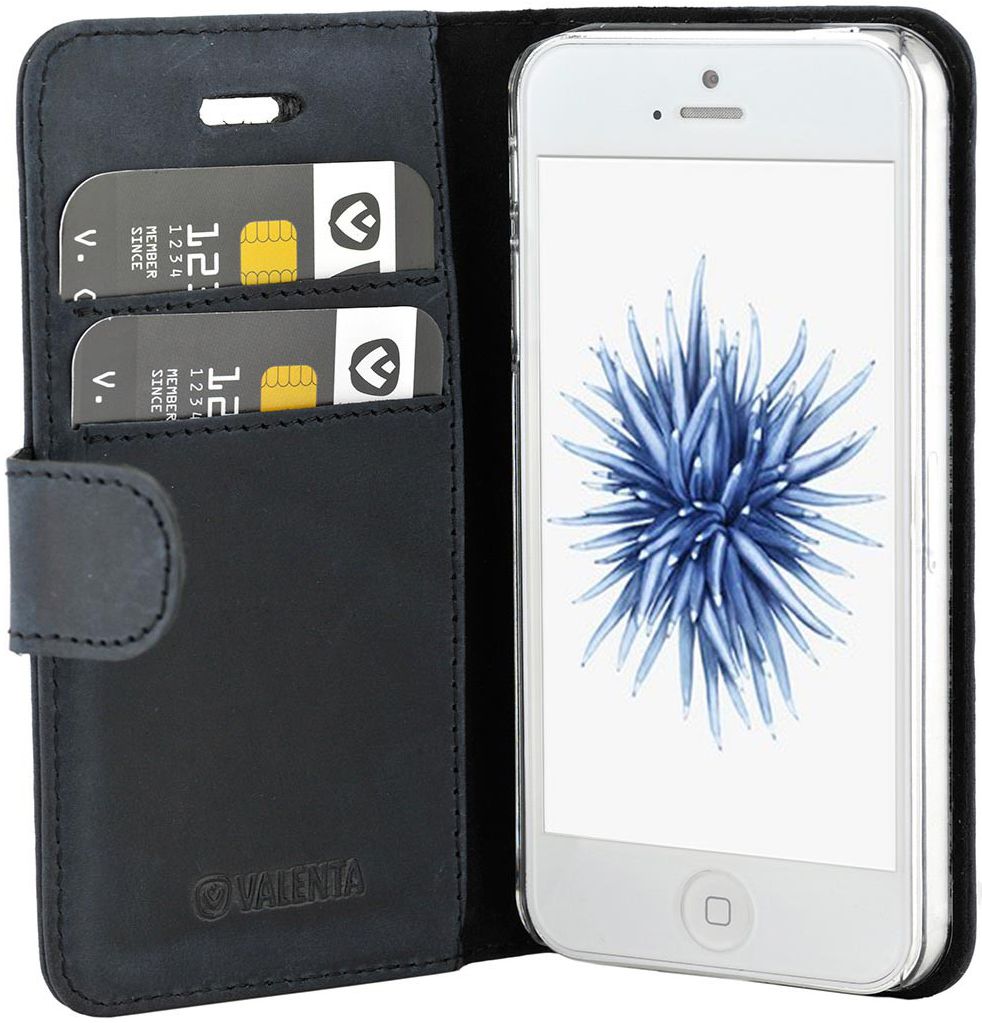 Valenta Classic Luxe iPhone 5/5S/SE Hoesje Leer Bookcase Vintage Blauw afbeelding 6