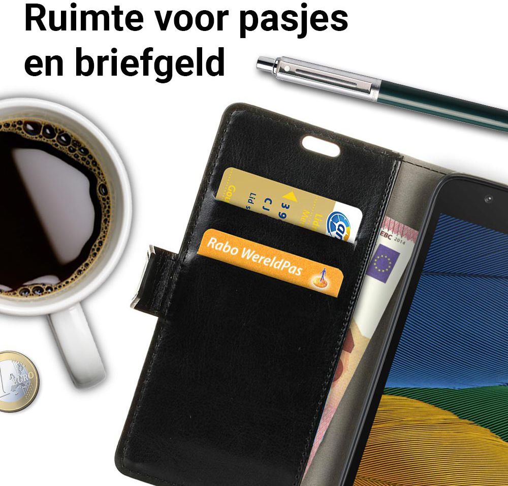 Motorola Moto G5 Hoesje Book Cover Zwart afbeelding 2