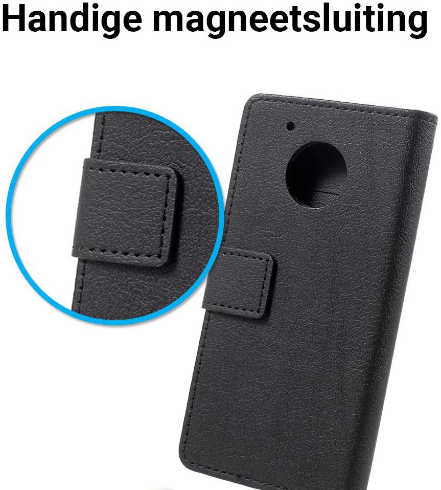 Motorola Moto G5 Hoesje BookCase Met Stand Zwart afbeelding 3