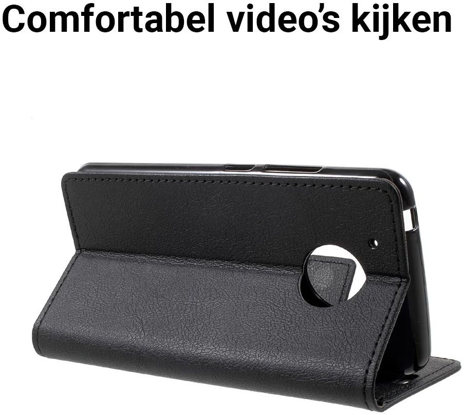 Motorola Moto G5 Hoesje BookCase Met Stand Zwart afbeelding 6