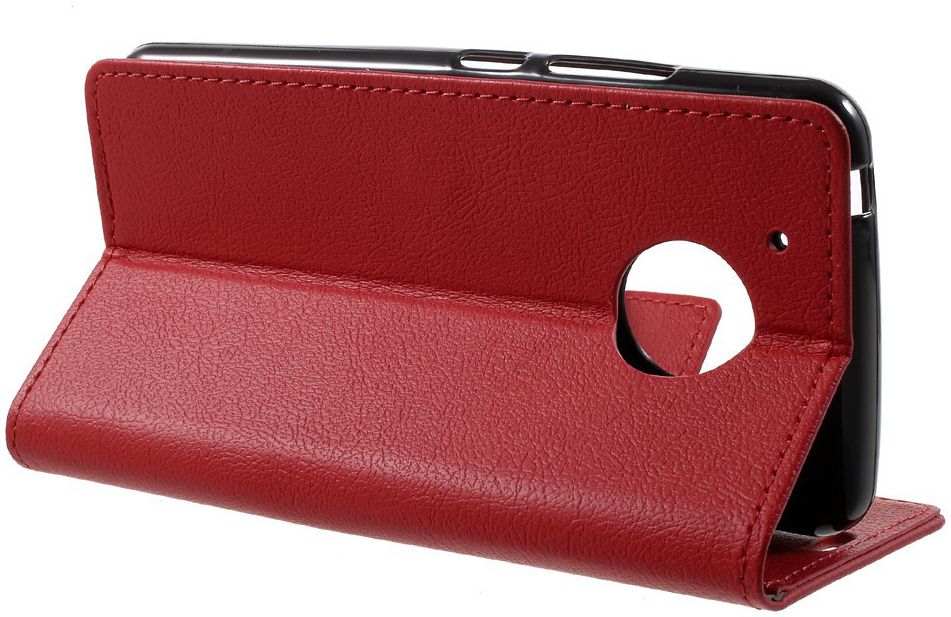 Motorola Moto G5 Hoesje BookCase Met Stand Rood afbeelding 9