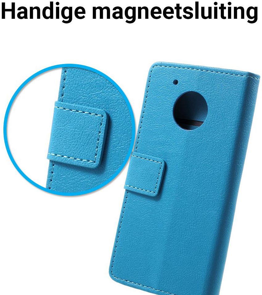 Motorola Moto G5 Hoesje BookCase Met Stand Blauw afbeelding 3