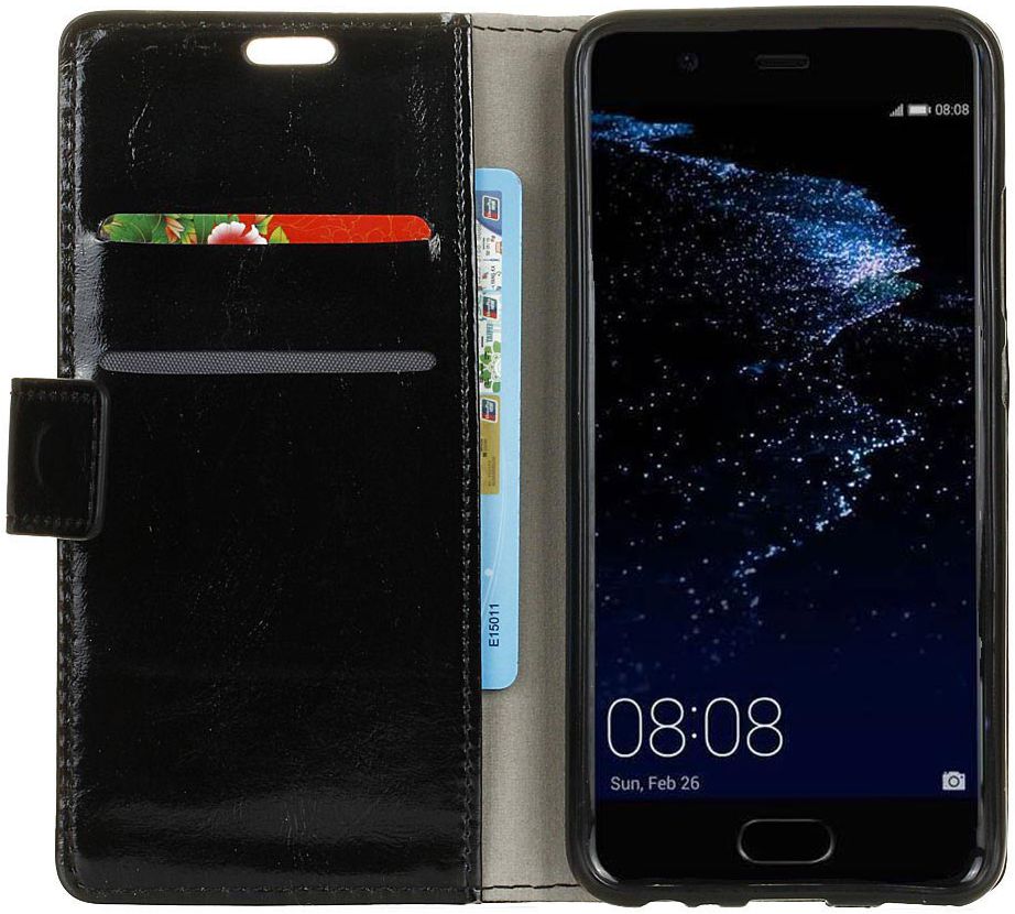 Huawei P10 Portemonnee Hoesje Zwart afbeelding 1
