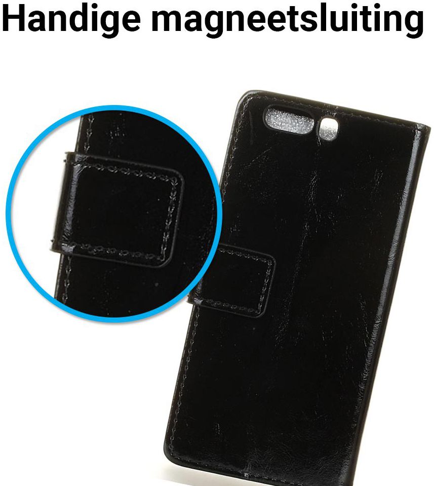 Huawei P10 Portemonnee Hoesje Zwart afbeelding 4