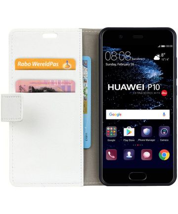 Huawei P10 Stijlvol Portemonnee Hoesje Wit Hoesjes