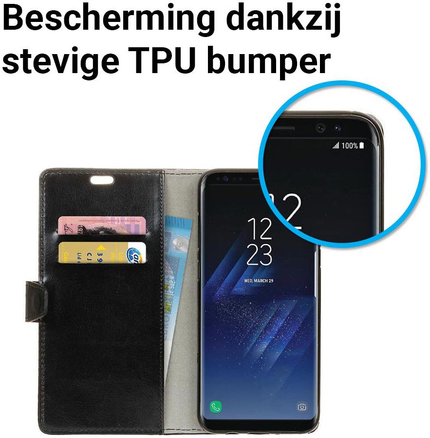 Samsung Galaxy S8 Portemonnee Hoesje Zwart afbeelding 5