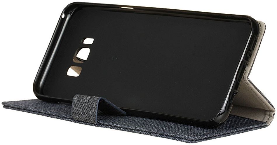 Samsung Galaxy S8 Plus Linnen Portemonnee Hoesje Donker Blauw afbeelding 9