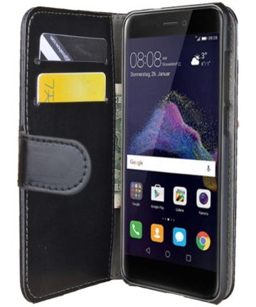 Huawei P8 Lite (2017) Portemonnee Hoesje met Standaard Zwart Hoesjes