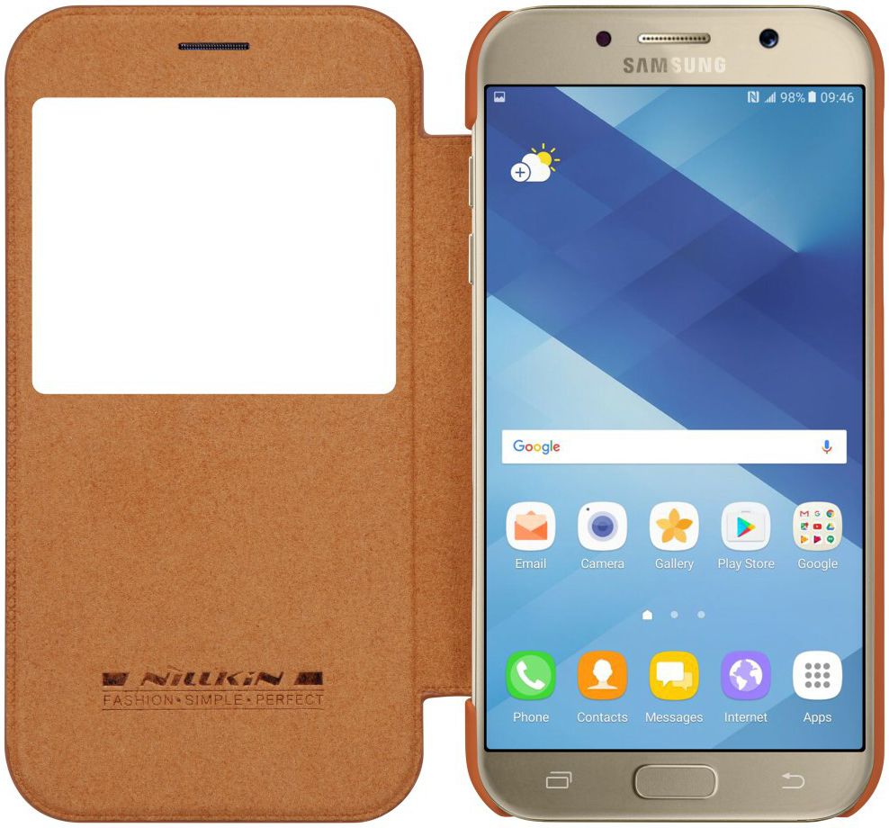 Nillkin Qin Book Case Samsung Galaxy A5 (2017) Bruin afbeelding 2
