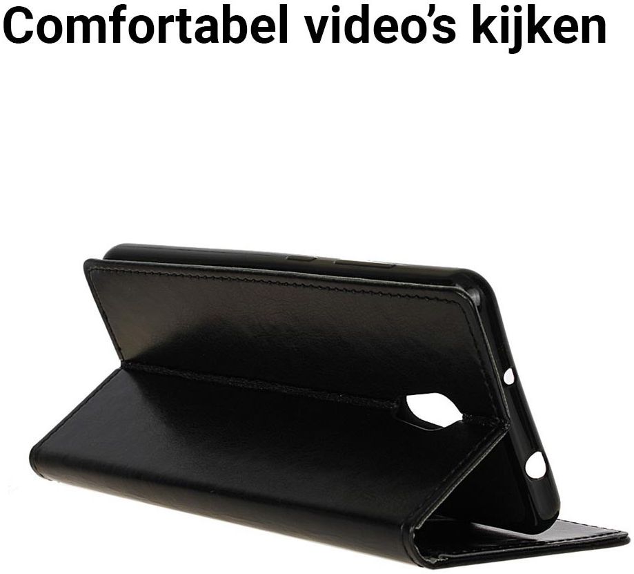 Lenovo P2 Portemonnee Hoesje met Standaard Zwart afbeelding 3
