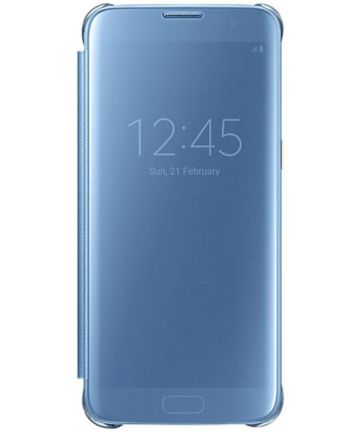 kasteel reparatie Desillusie Samsung Galaxy S7 Edge Clear View Flip Case Blauw | GSMpunt.nl