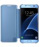 Samsung Galaxy S7 Edge Clear View Flip Case Blauw