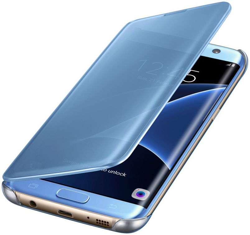 Samsung Galaxy S7 Edge Clear View Flip Case Blauw afbeelding 2