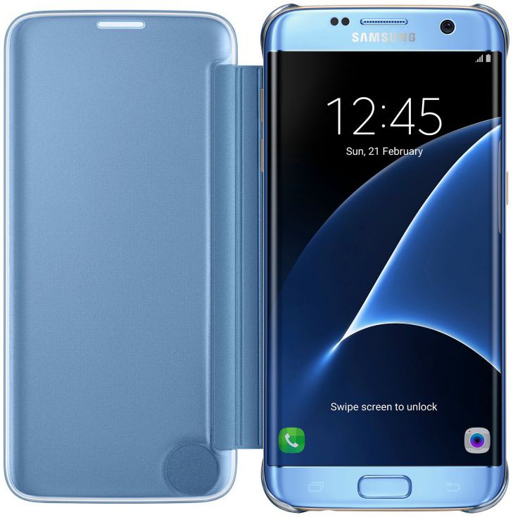 Samsung Galaxy S7 Edge Clear View Flip Case Blauw afbeelding 3