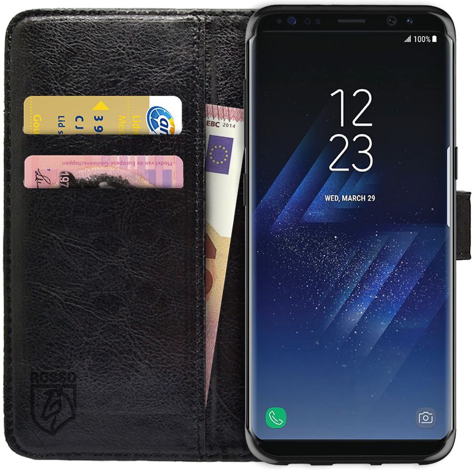 Rosso Samsung Galaxy S8 Plus Hoesje Premium Book Cover Zwart afbeelding 1