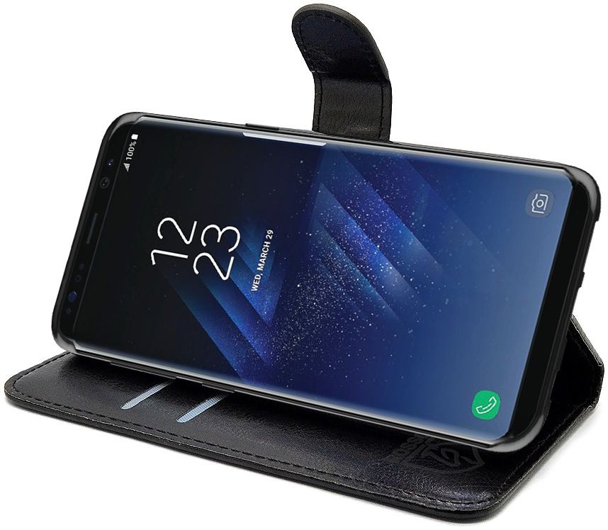 Rosso Samsung Galaxy S8 Plus Hoesje Premium Book Cover Zwart afbeelding 2
