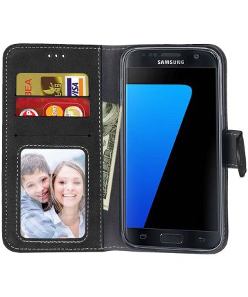 Premium Samsung Galaxy S7 Portemonnee Hoesje Zwart Hoesjes