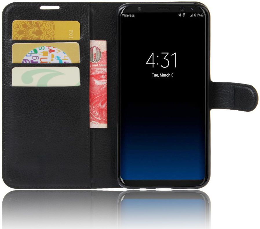 Samsung Galaxy S8 Hoesje met kaarthouder Zwart afbeelding 2