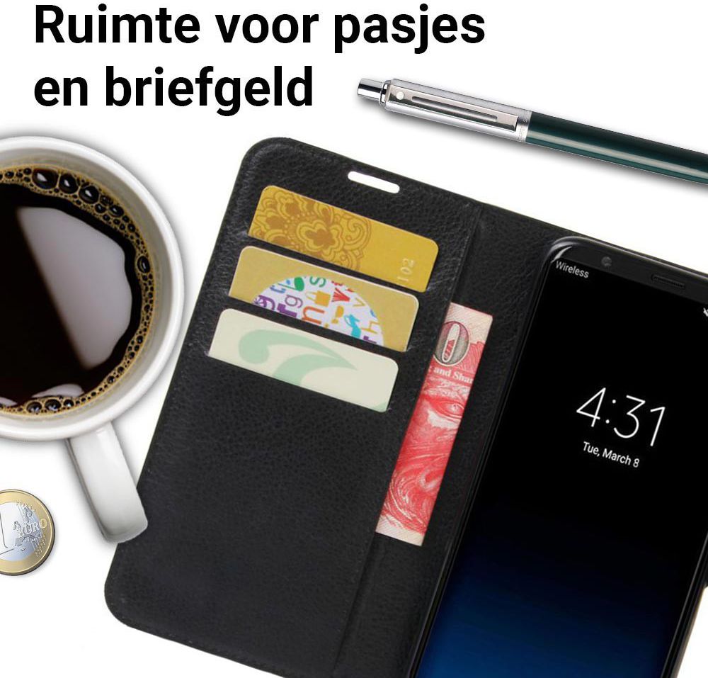 Samsung Galaxy S8 Hoesje met kaarthouder Zwart afbeelding 4