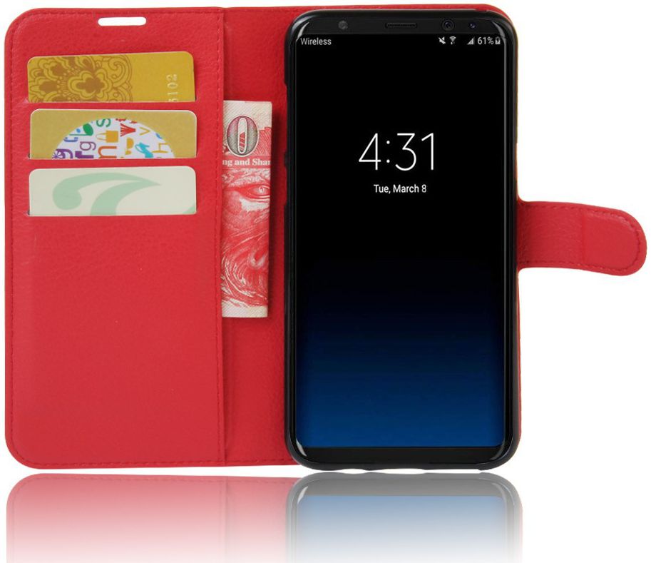 Samsung Galaxy S8 hoesje met kaarthouder Rood afbeelding 2