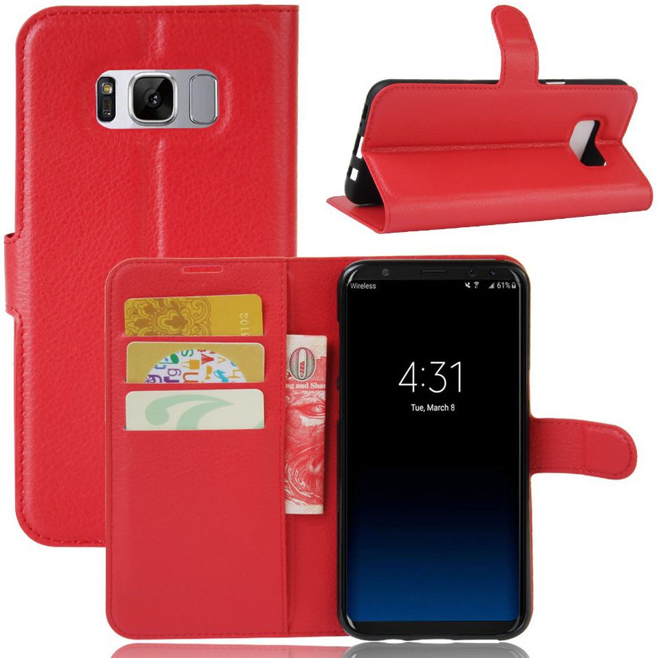 Samsung Galaxy S8 hoesje met kaarthouder Rood afbeelding 1