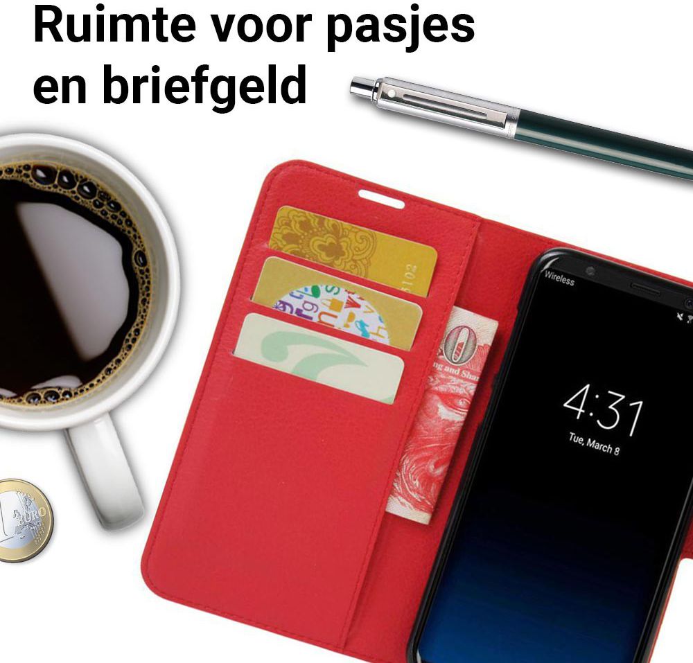 Samsung Galaxy S8 hoesje met kaarthouder Rood afbeelding 4