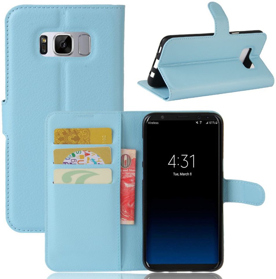 Samsung Galaxy S8 hoesje met kaarthouder Blauw afbeelding 3