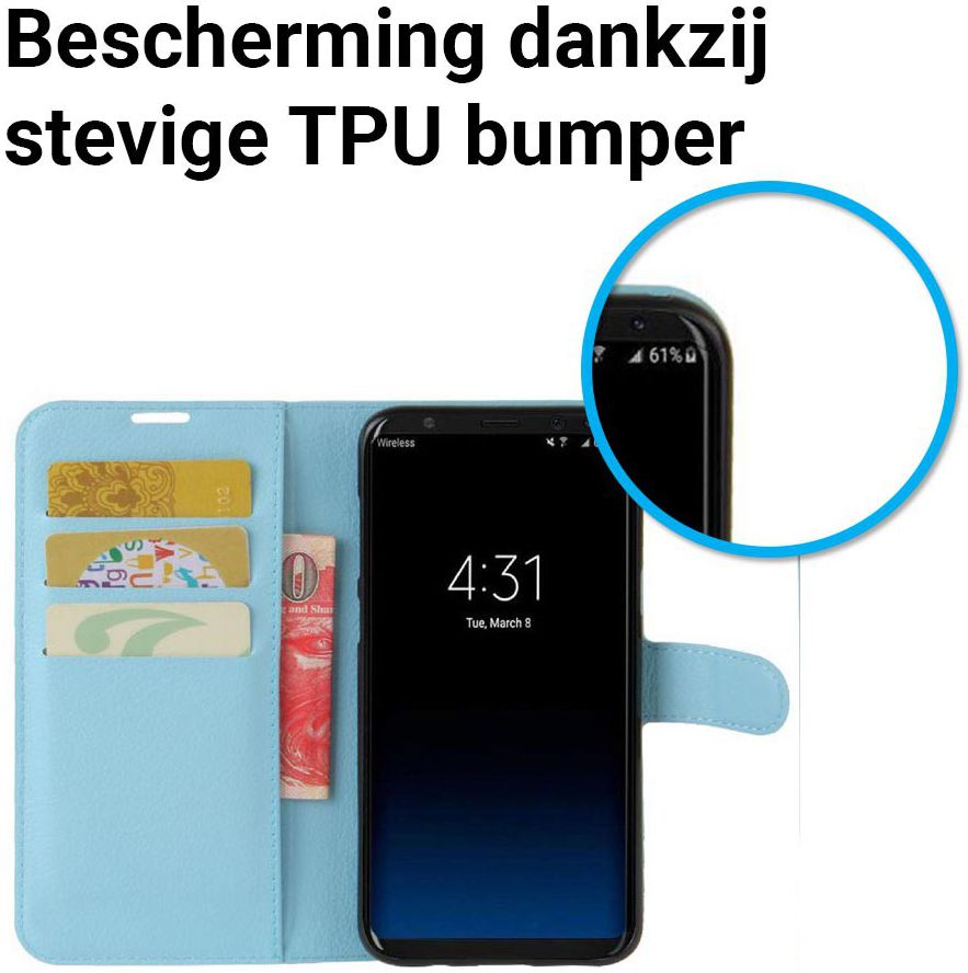 Samsung Galaxy S8 hoesje met kaarthouder Blauw afbeelding 5