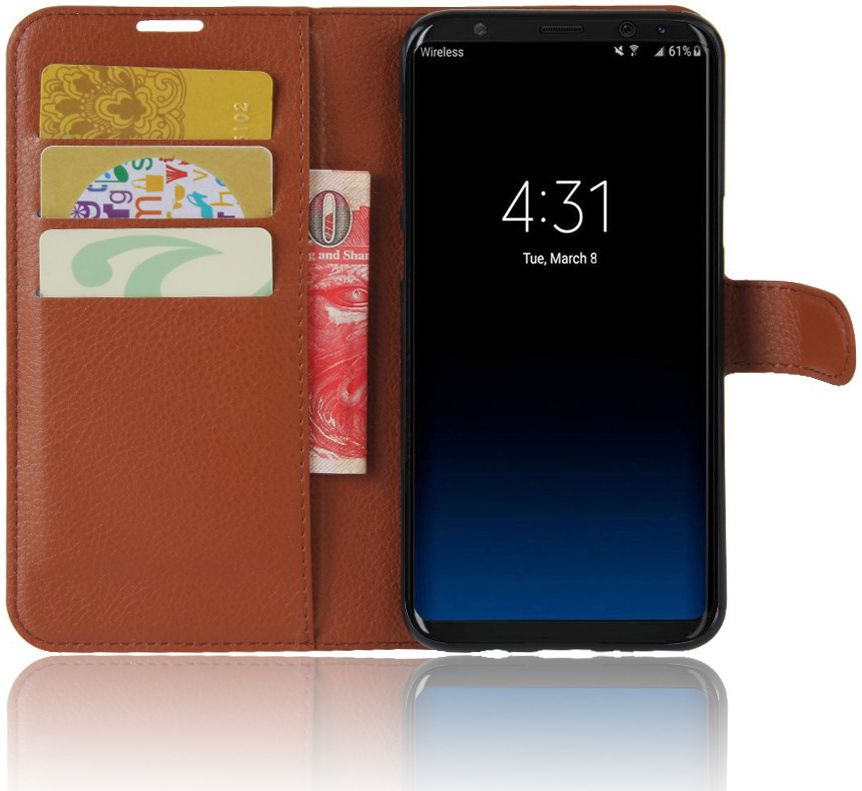 Samsung Galaxy S8 hoesje met kaarthouder Bruin afbeelding 1